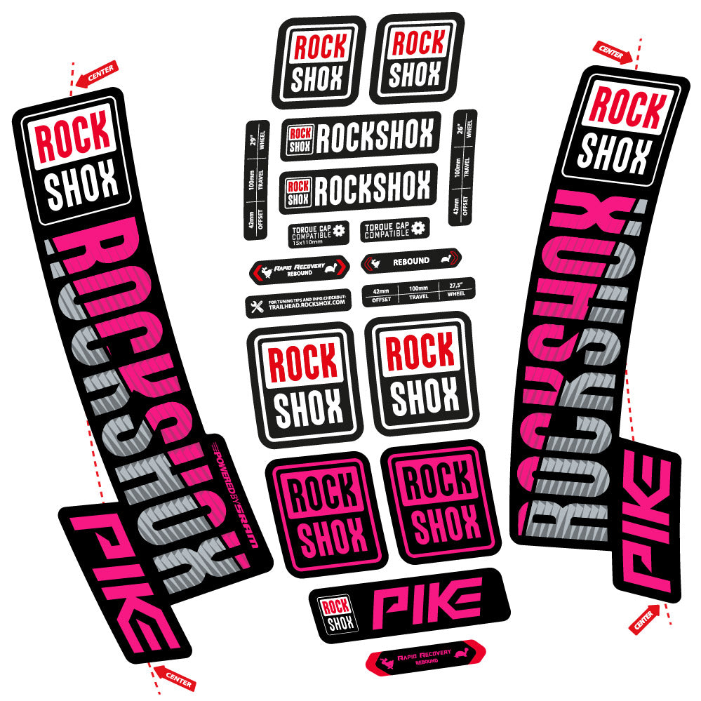 Stickers Rock Shox Pike 2018 compatibles - Autocollants fourche VTT