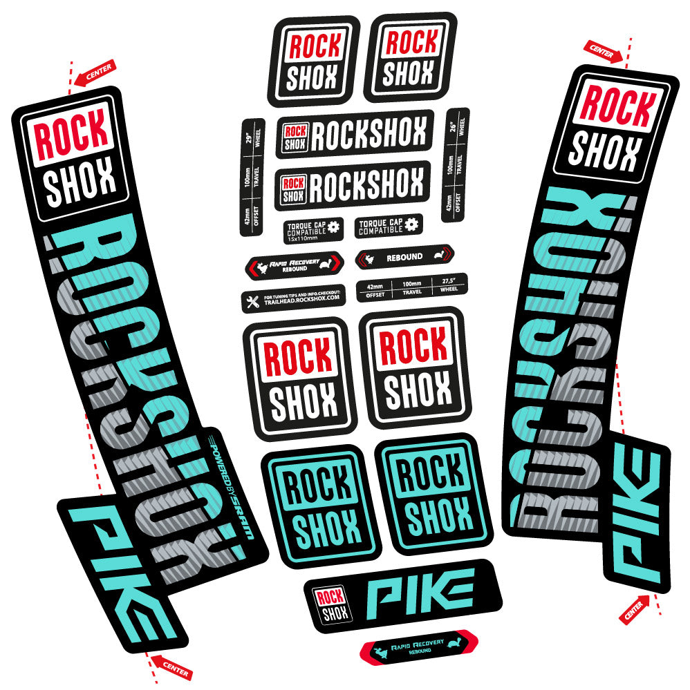 Stickers Rock Shox Pike 2018 compatibles Autocollants fourche VTT 29"