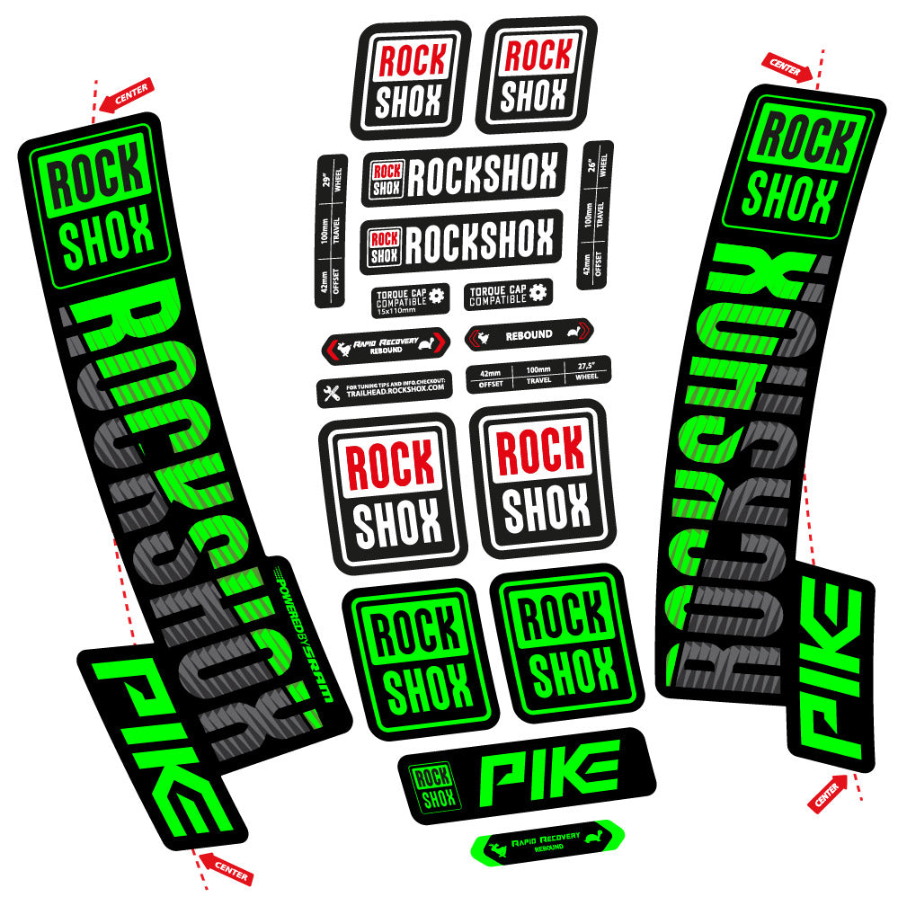 Stickers Rock Shox Pike 2018 compatibles Autocollants fourche VTT 29"