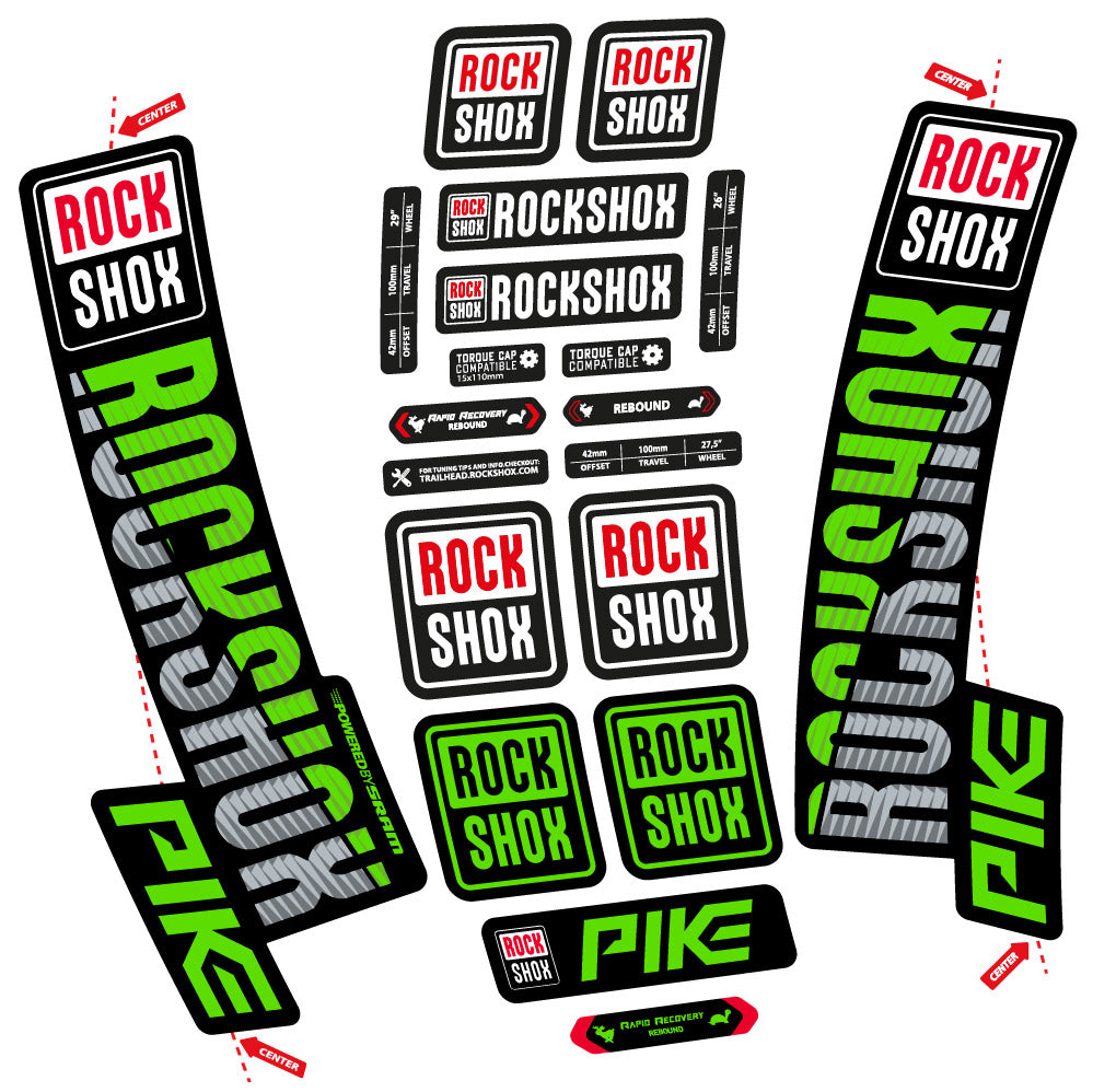 Stickers Rock Shox Pike 2018 compatibles Autocollants fourche VTT 29"