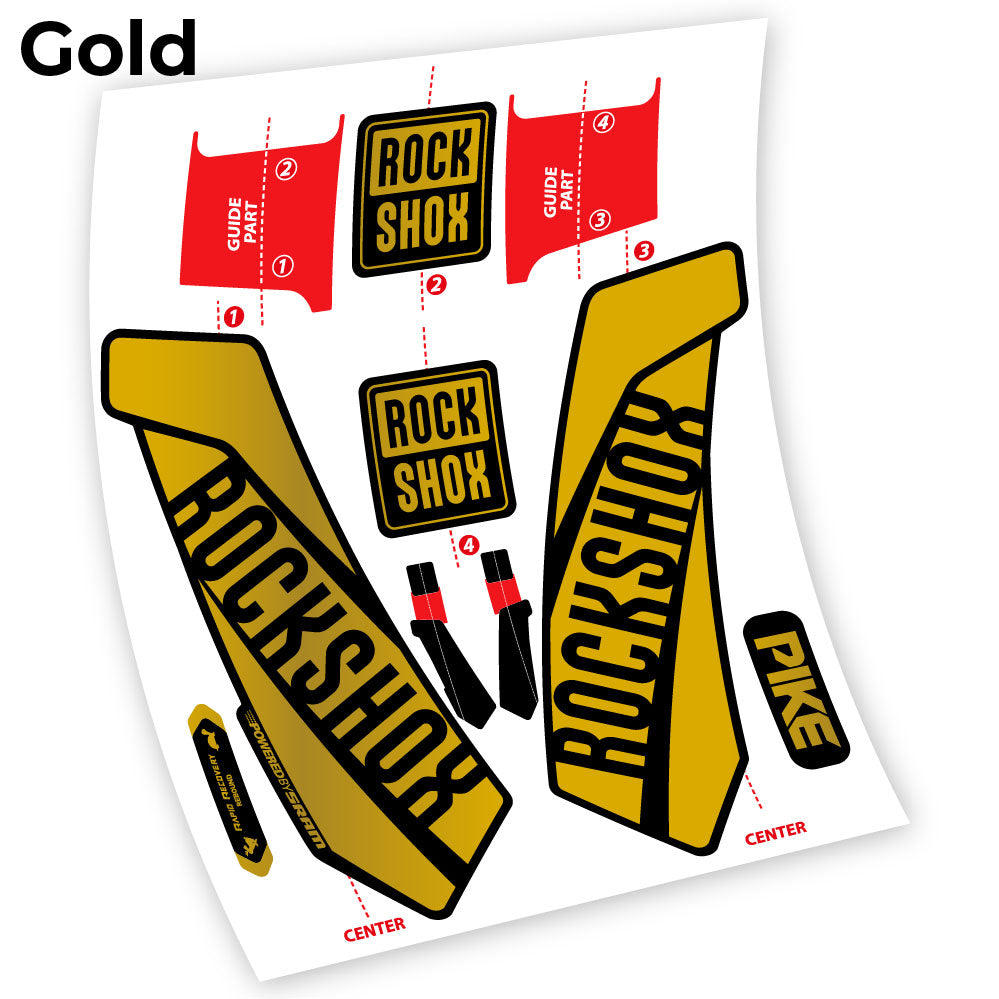 Stickers Rock Shox Pike 2016 compatibles Autocollants fourche VTT 29"