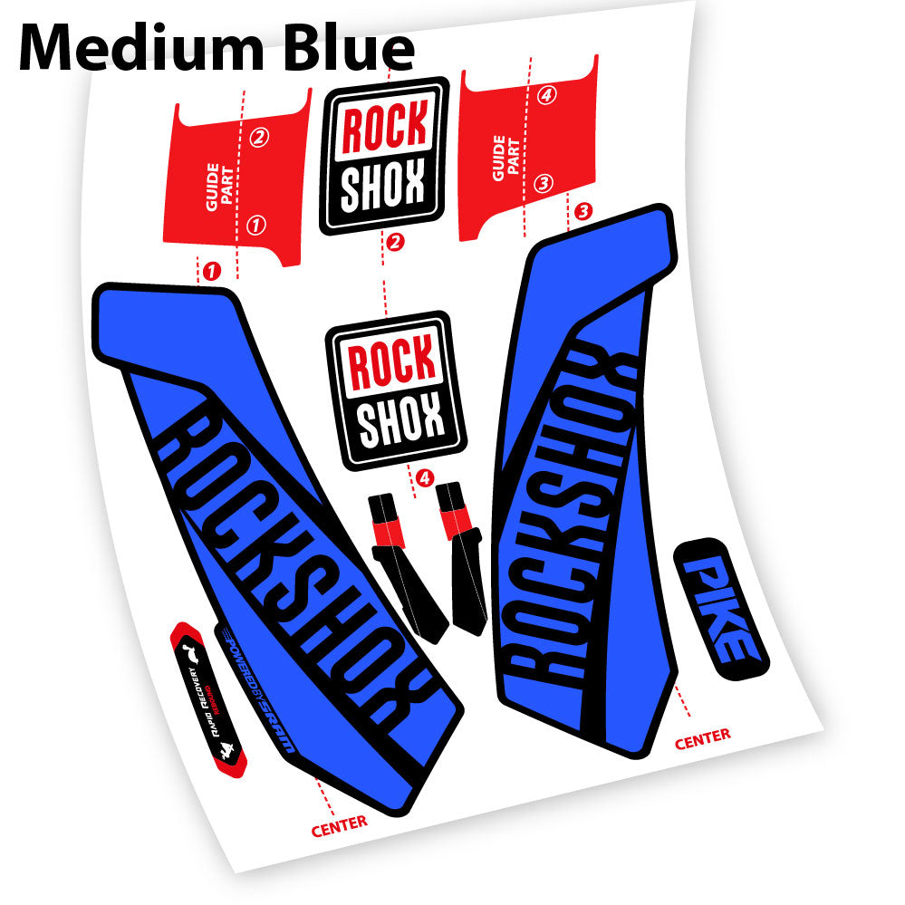 Stickers Rock Shox Pike 2016 compatibles Autocollants fourche VTT 29"