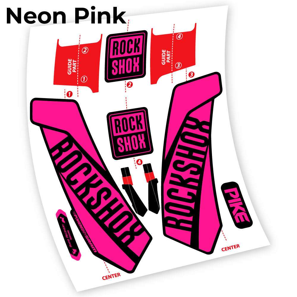 Stickers Rock Shox Pike 2016 compatibles Autocollants fourche VTT 29"