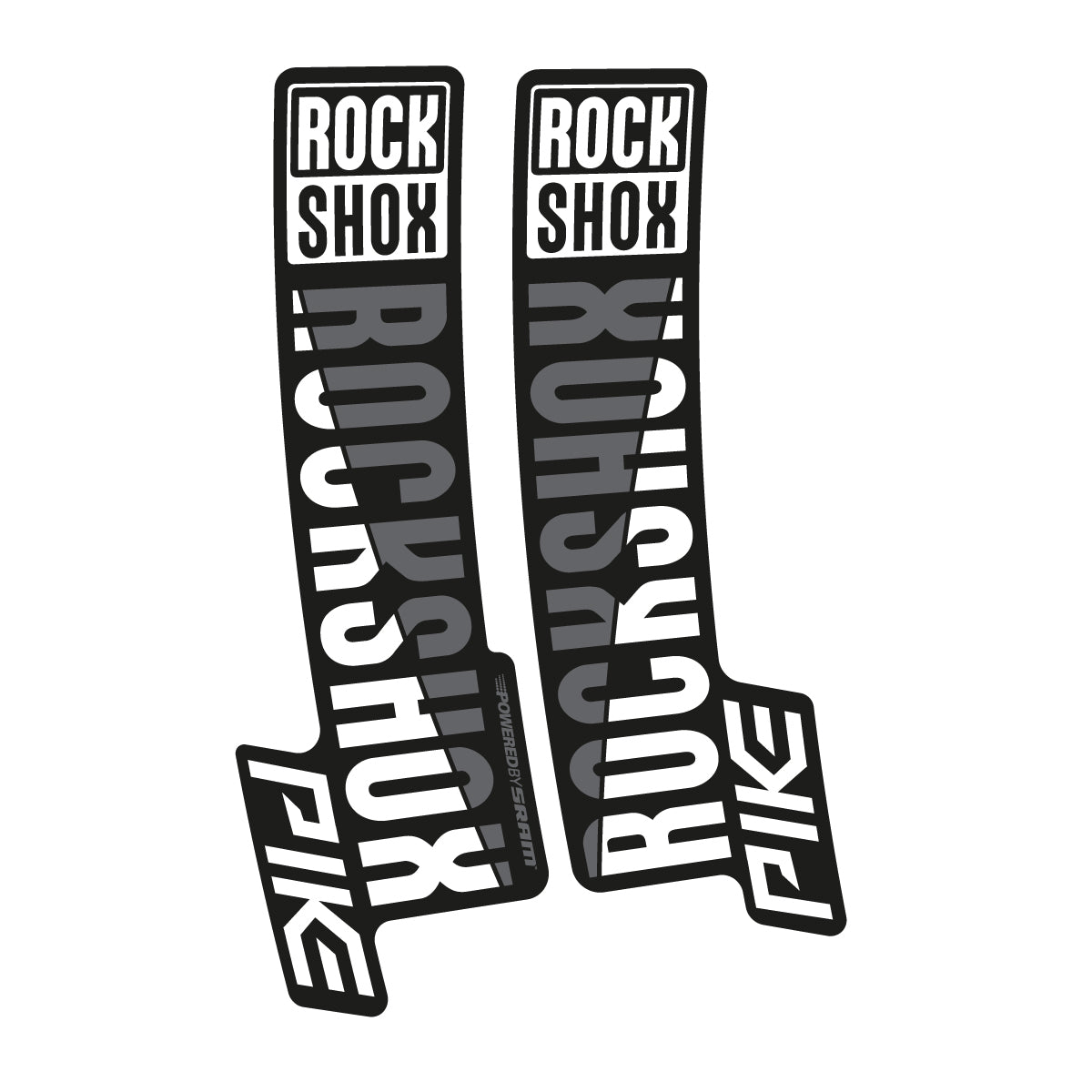 Stickers compatibles RockShox Pike 2018 pour fourche – autocollants vinyle - Blanc