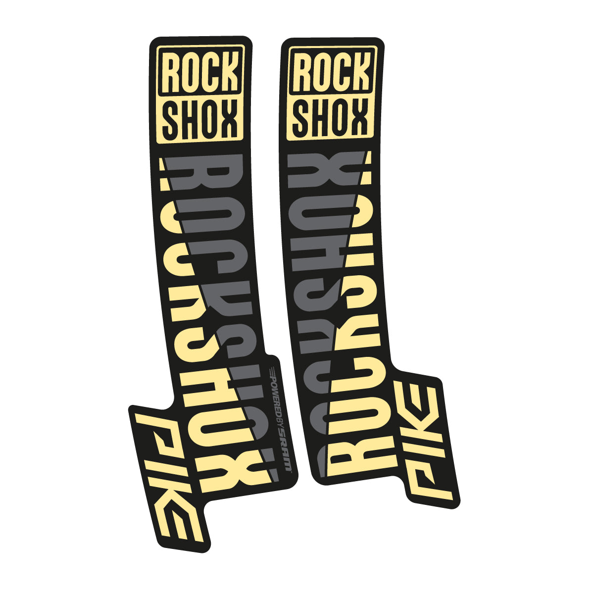 Stickers compatibles RockShox Pike 2018 pour fourche – autocollants vinyle - Crème