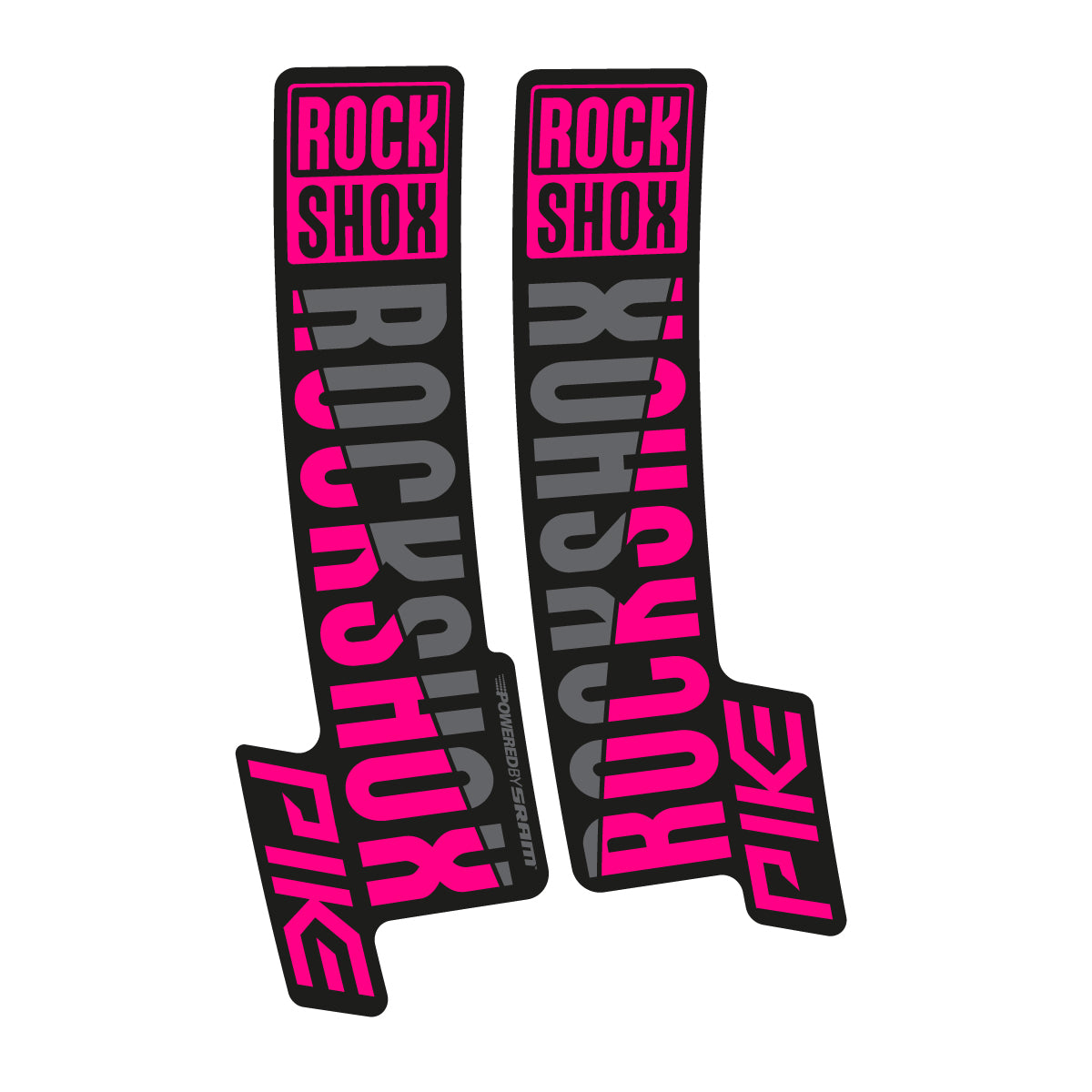 Stickers compatibles RockShox Pike 2018 pour fourche – autocollants vinyle - Fuchsia