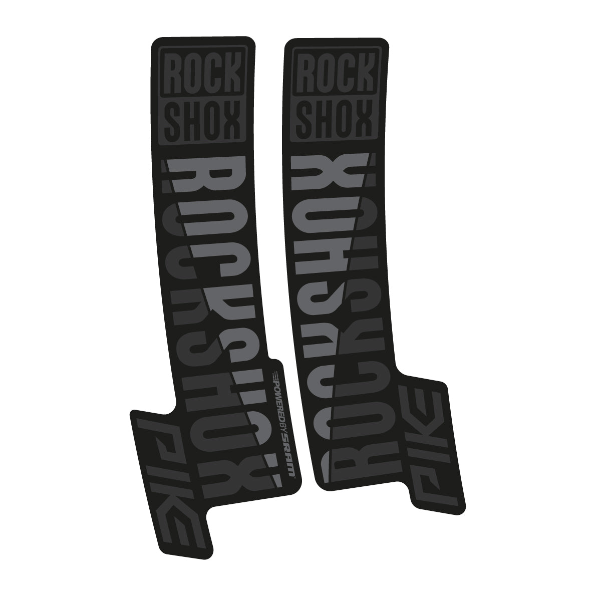 Stickers compatibles RockShox Pike 2018 pour fourche – autocollants vinyle - Gris Anthracite