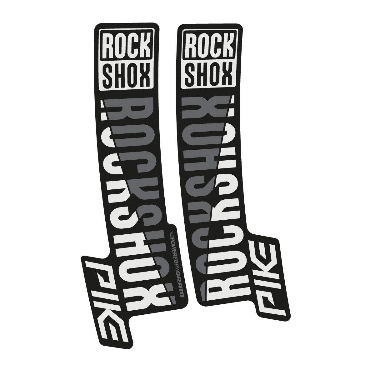 Stickers compatibles RockShox Pike 2018 pour fourche – autocollants vinyle - Gris Perle