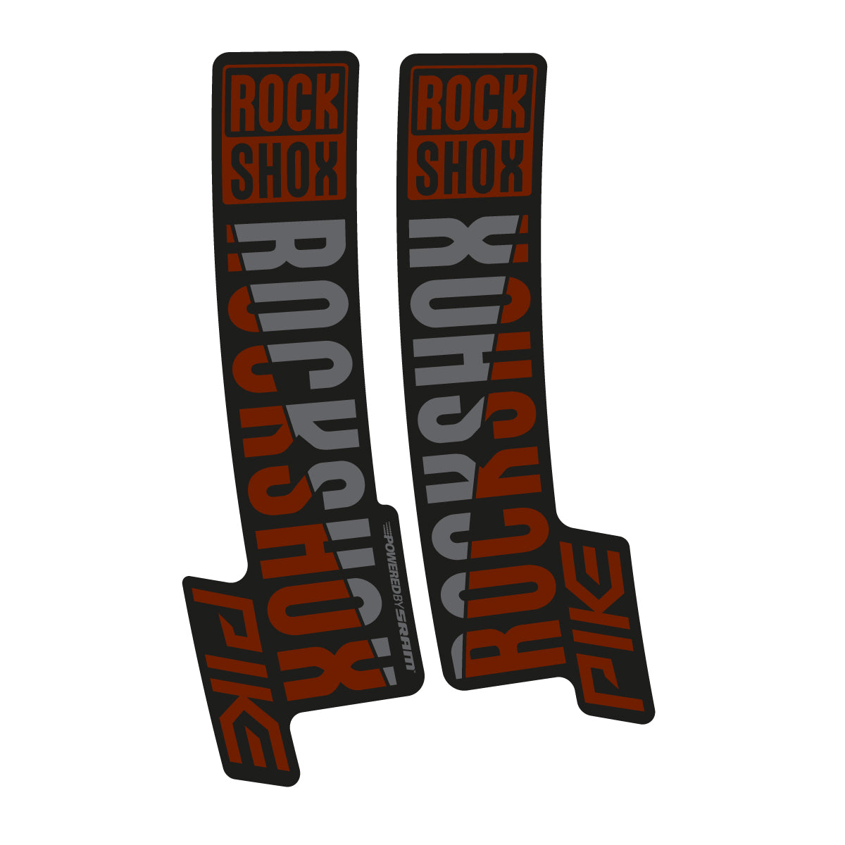 Stickers compatibles RockShox Pike 2018 pour fourche – autocollants vinyle - Marron