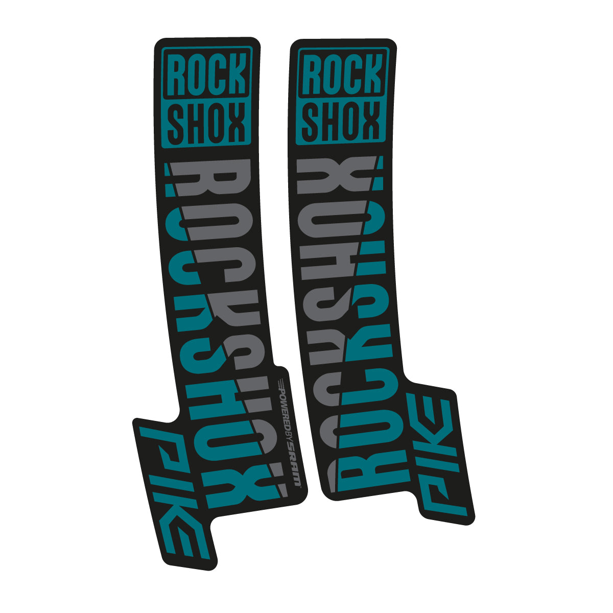 Stickers compatibles RockShox Pike 2018 pour fourche – autocollants vinyle - Pétrole Foncé