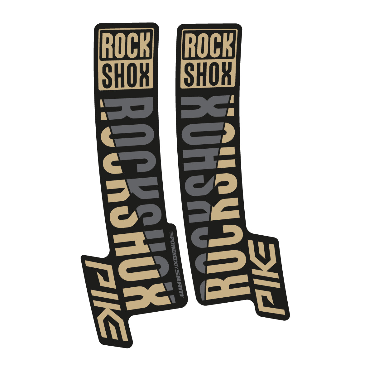 Stickers compatibles RockShox Pike 2018 pour fourche – autocollants vinyle - Sable