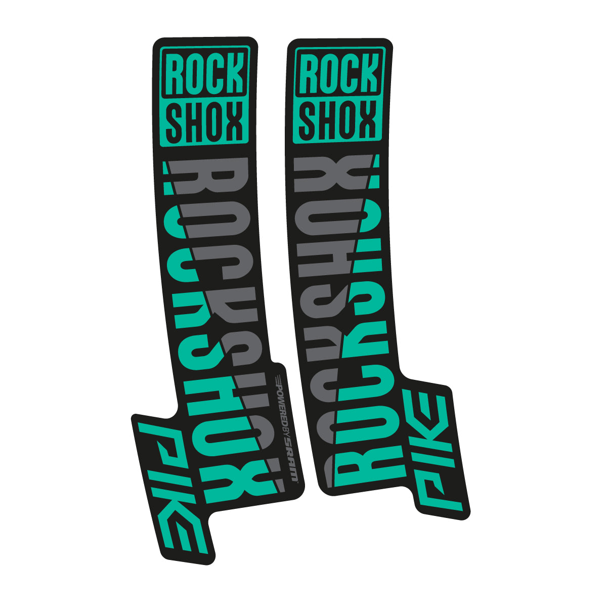 Stickers compatibles RockShox Pike 2018 pour fourche – autocollants vinyle - Turquoise Vert