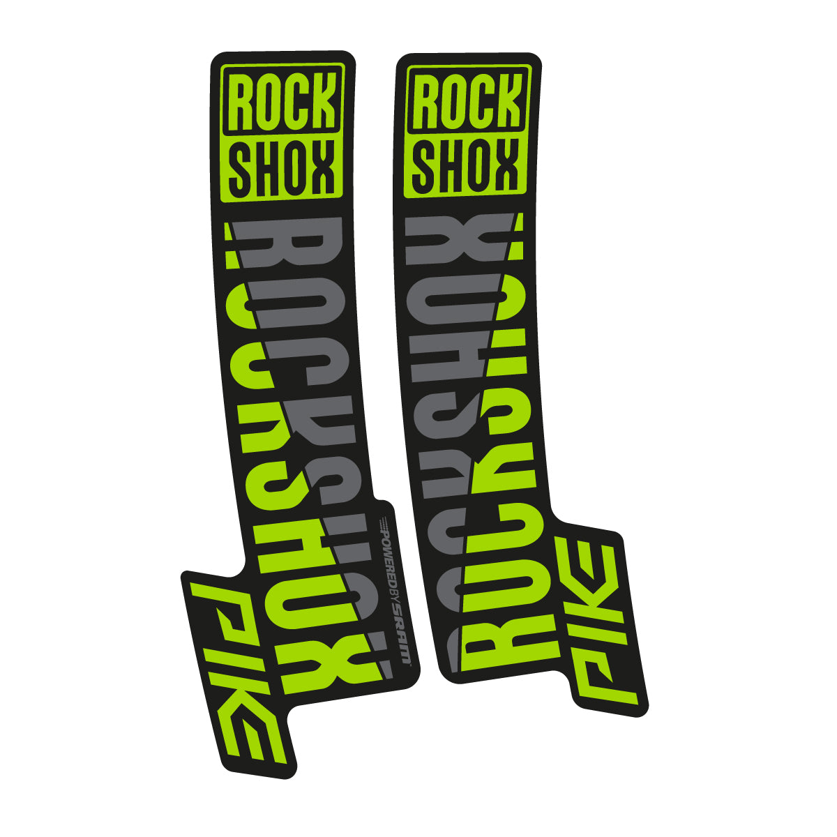 Stickers compatibles RockShox Pike 2018 pour fourche – autocollants vinyle - Vert Citron