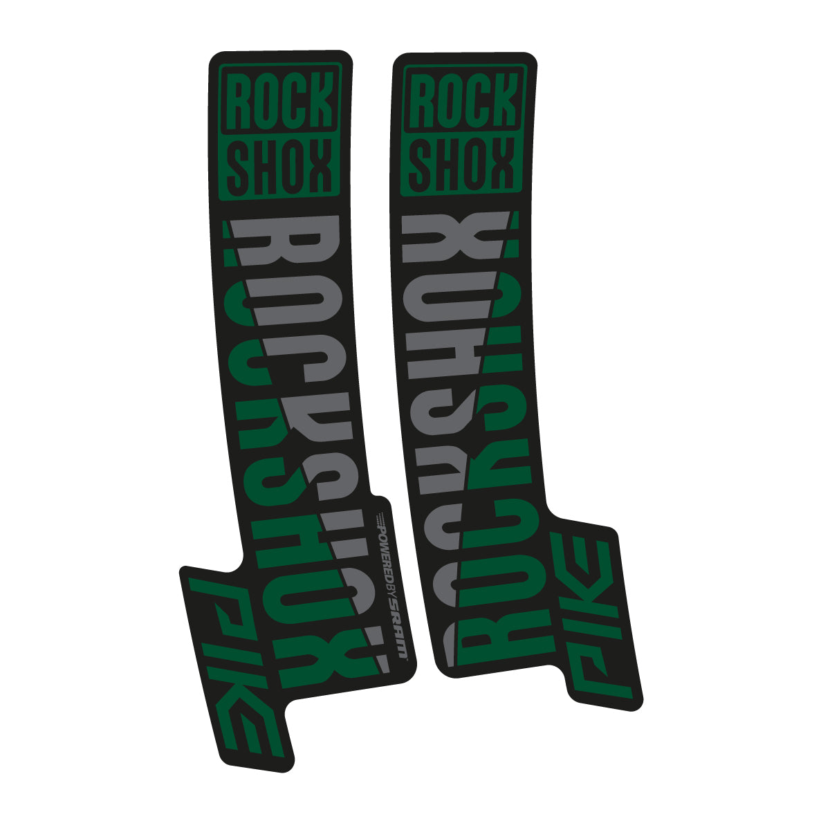 Stickers compatibles RockShox Pike 2018 pour fourche – autocollants vinyle - Vert Foncé