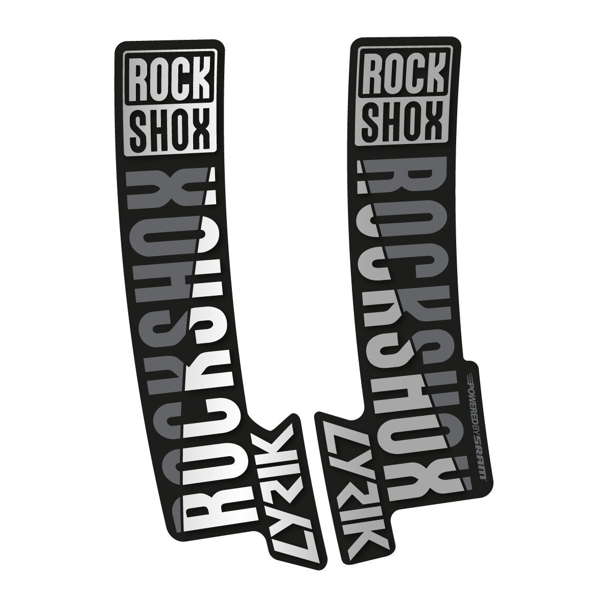 Stickers compatibles RockShox Lyrik 2018 pour fourche – autocollants vinyle - Argent