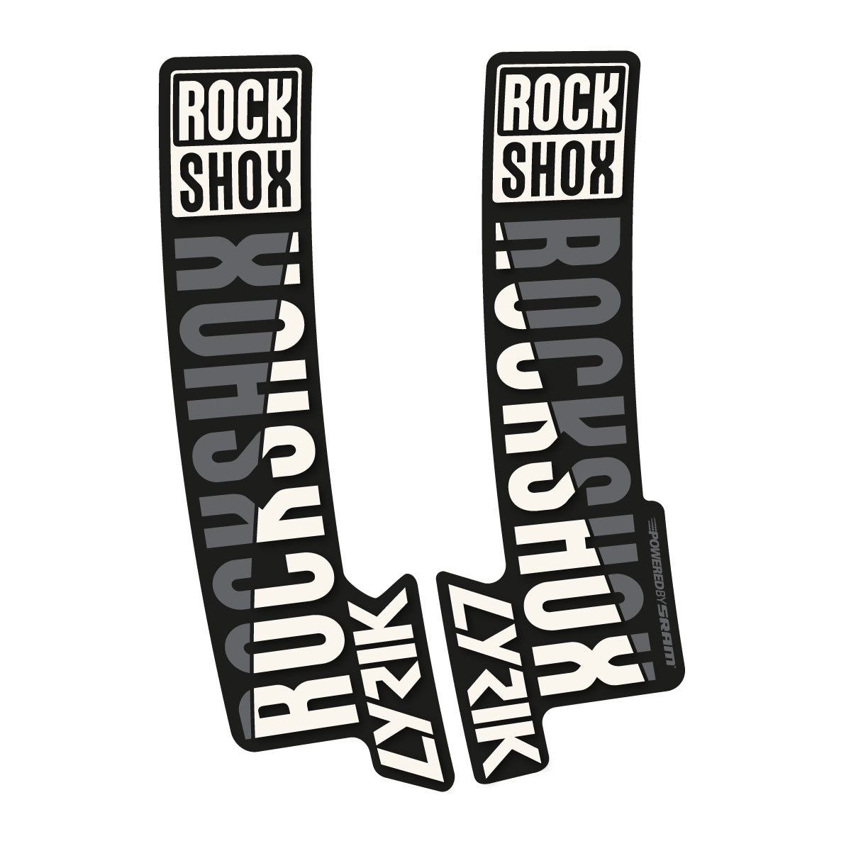 Stickers compatibles RockShox Lyrik 2018 pour fourche – autocollants vinyle - Blanc Cassé