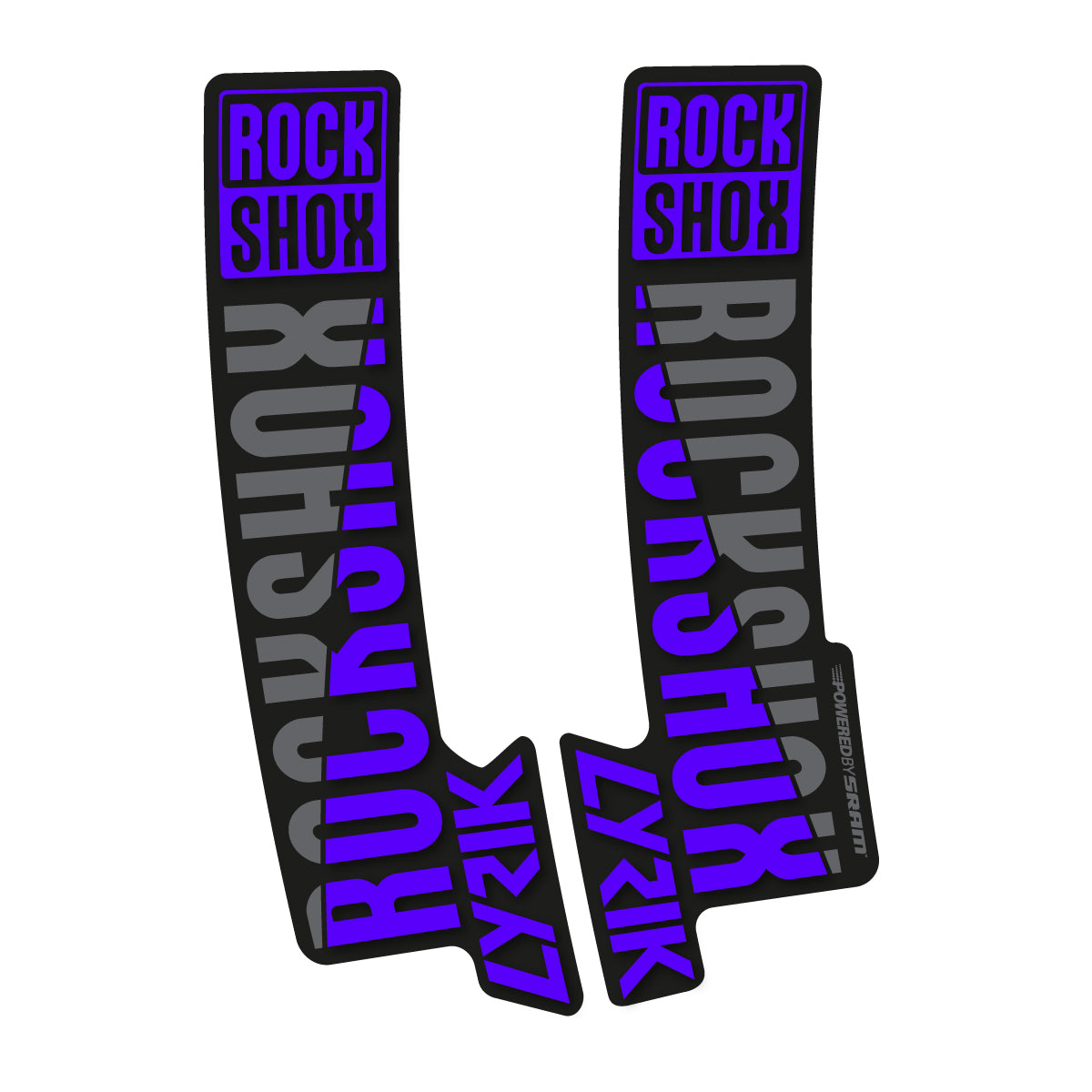Stickers compatibles RockShox Lyrik 2018 pour fourche – autocollants vinyle - Bleu Reflex