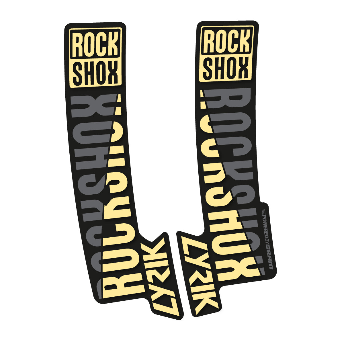 Stickers compatibles RockShox Lyrik 2018 pour fourche – autocollants vinyle - Crème