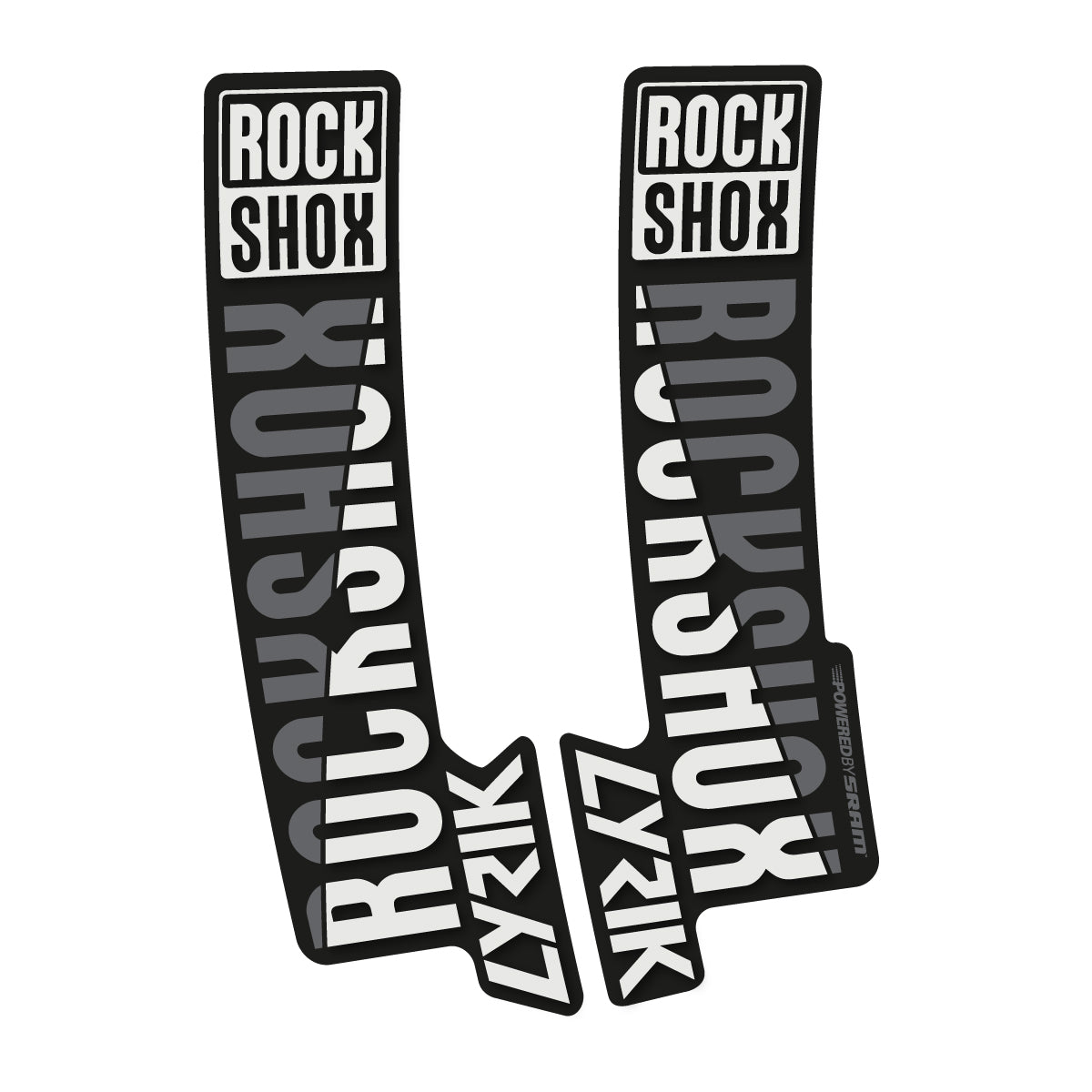 Stickers compatibles RockShox Lyrik 2018 pour fourche – autocollants vinyle - Gris Perle