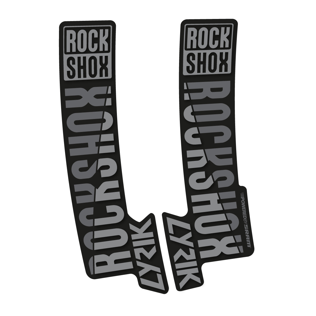 Stickers compatibles RockShox Lyrik 2018 pour fourche – autocollants vinyle - Gris Souris