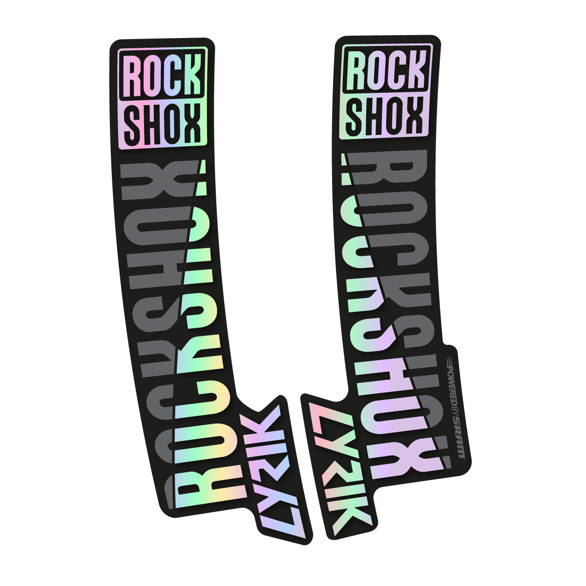 Stickers compatibles RockShox Lyrik 2018 pour fourche – autocollants vinyle - Holographique