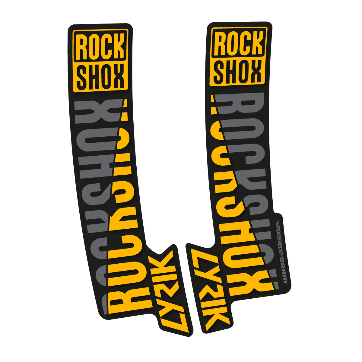 Stickers compatibles RockShox Lyrik 2018 pour fourche – autocollants vinyle - Jaune Moyen