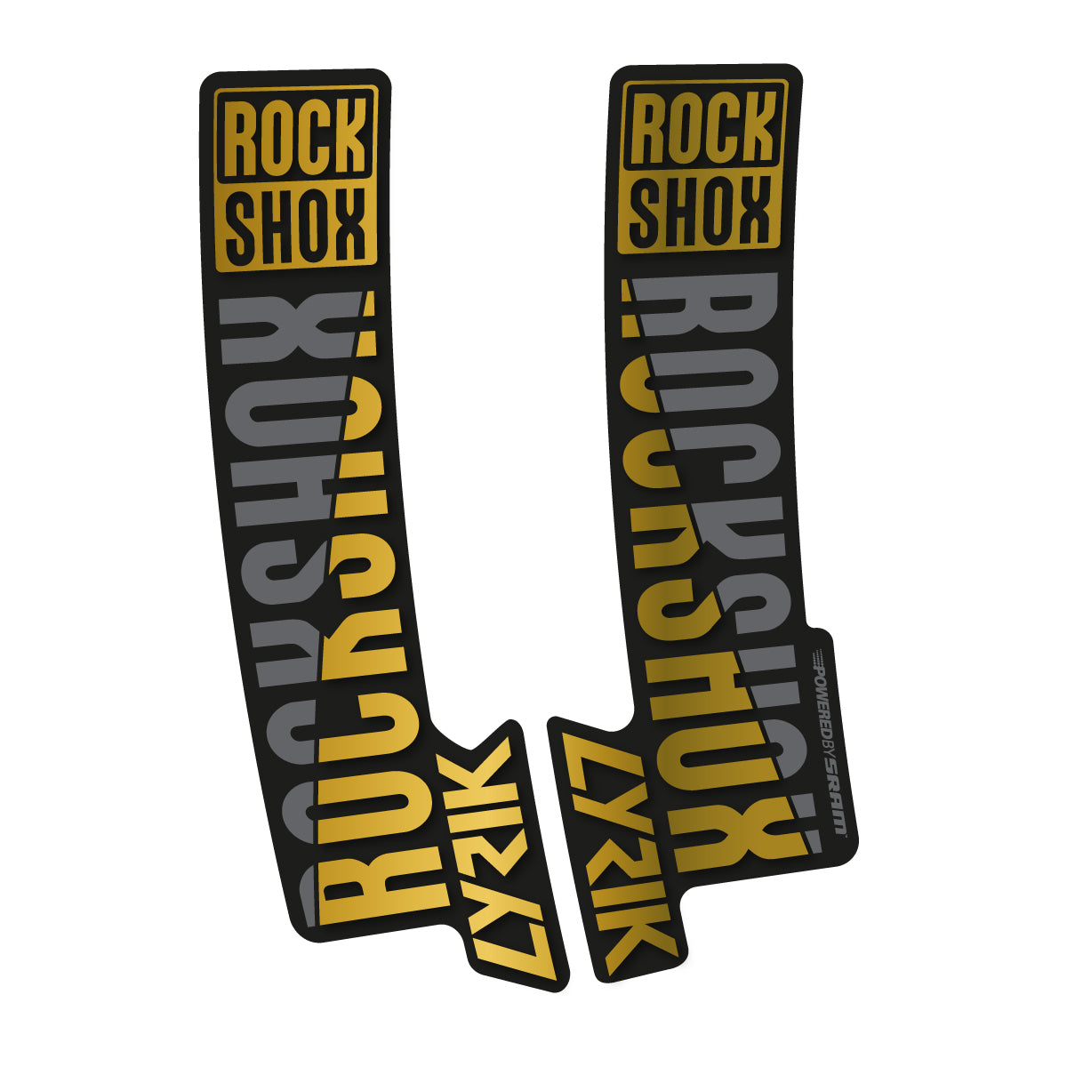 Stickers compatibles RockShox Lyrik 2018 pour fourche – autocollants vinyle - Or