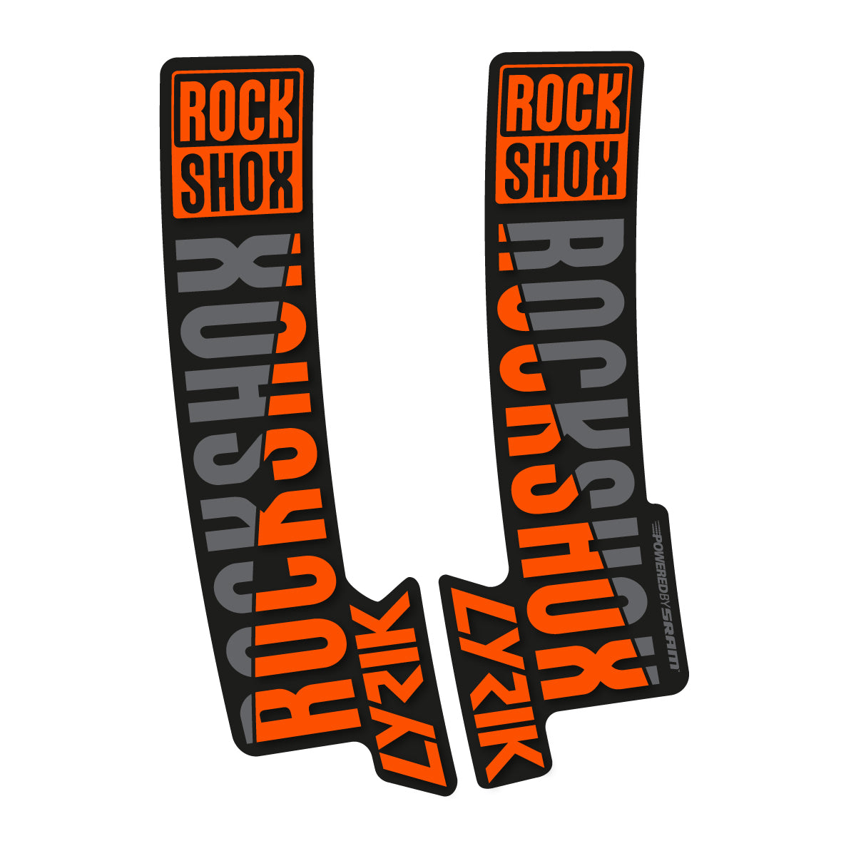 Stickers compatibles RockShox Lyrik 2018 pour fourche – autocollants vinyle - Orange