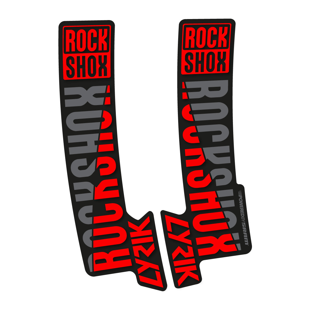 Stickers compatibles RockShox Lyrik 2018 pour fourche – autocollants vinyle - Rouge Orangé
