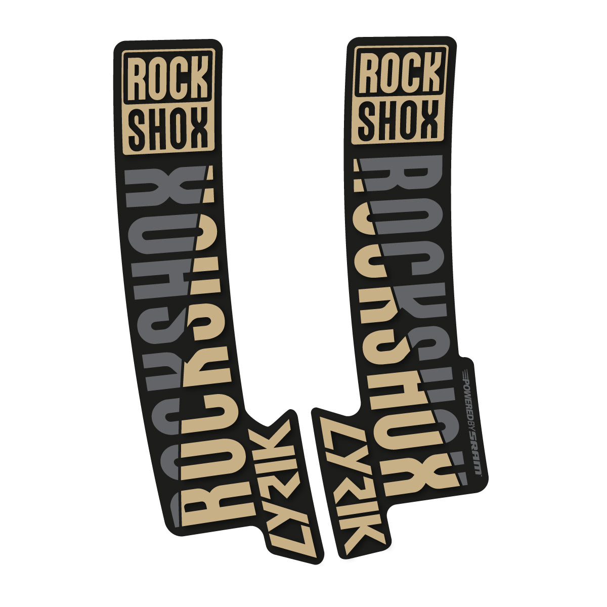 Stickers compatibles RockShox Lyrik 2018 pour fourche – autocollants vinyle - Sable