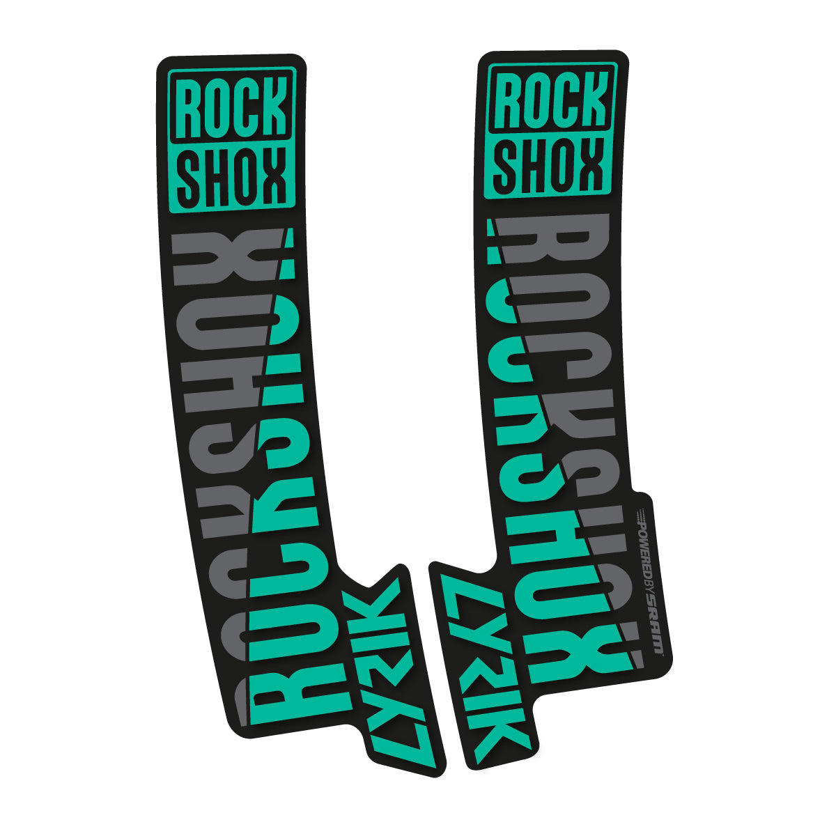 Stickers compatibles RockShox Lyrik 2018 pour fourche – autocollants vinyle - Turquoise Vert