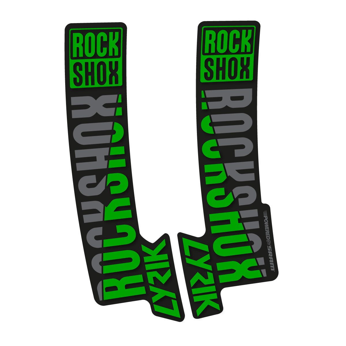 Stickers compatibles RockShox Lyrik 2018 pour fourche – autocollants vinyle - Vert