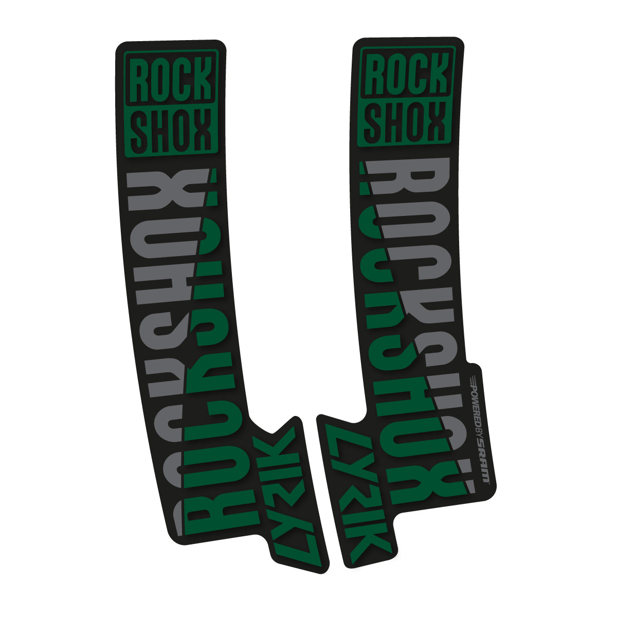 Stickers compatibles RockShox Lyrik 2018 pour fourche – autocollants vinyle - Vert Foncé