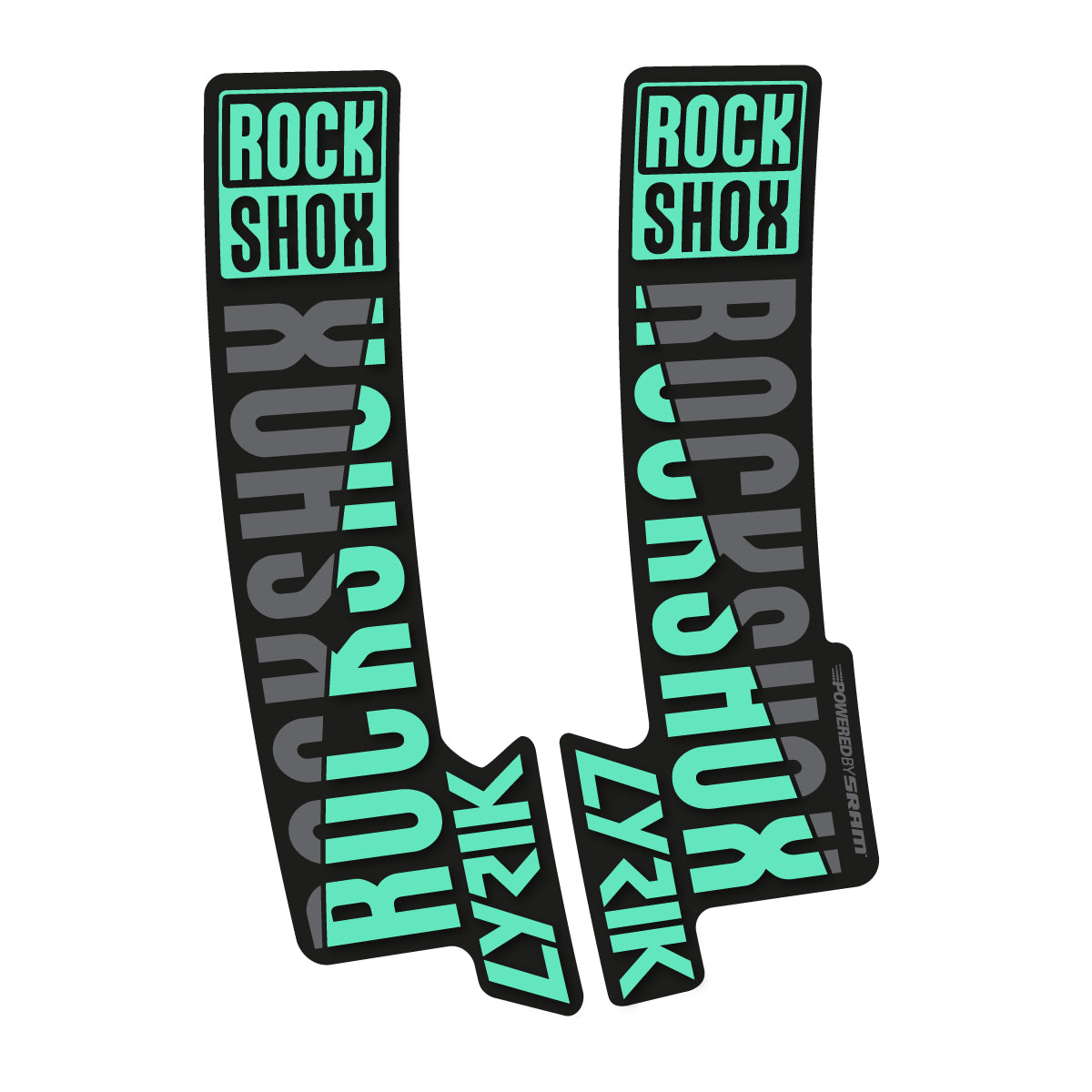 Stickers compatibles RockShox Lyrik 2018 pour fourche – autocollants vinyle - Vert Menthe