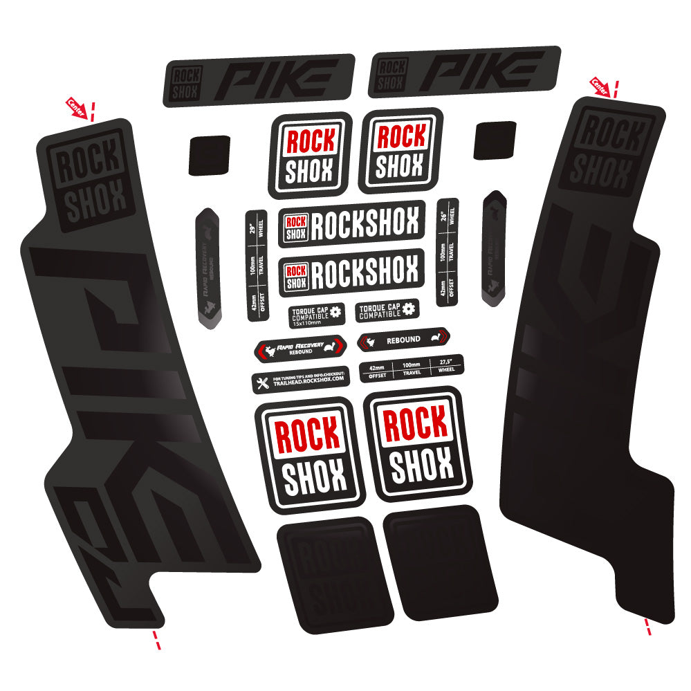 Stickers Rock Shox Pike DJ compatibles Autocollants fourche VTT 29"