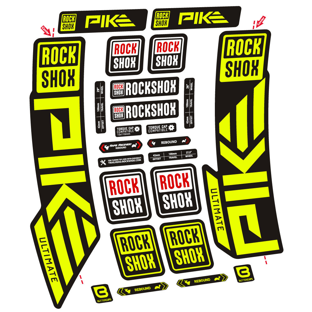 Stickers Rock Shox Pike Ultimate compatibles Autocollants fourche VTT 29"