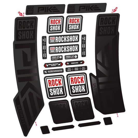 Stickers Rock Shox Pike Ultimate compatibles Autocollants fourche VTT 29"
