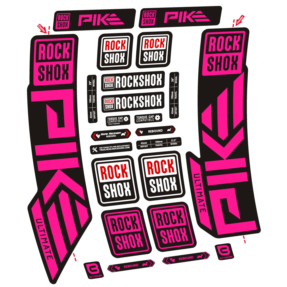 Stickers Rock Shox Pike Ultimate compatibles Autocollants fourche VTT 29"