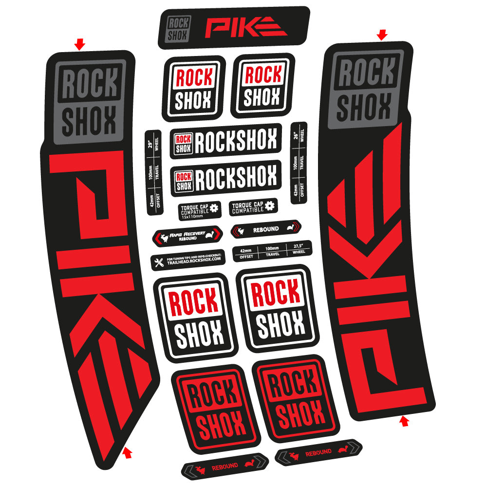 Stickers Rock Shox Pike 2023 compatibles Autocollants fourche VTT