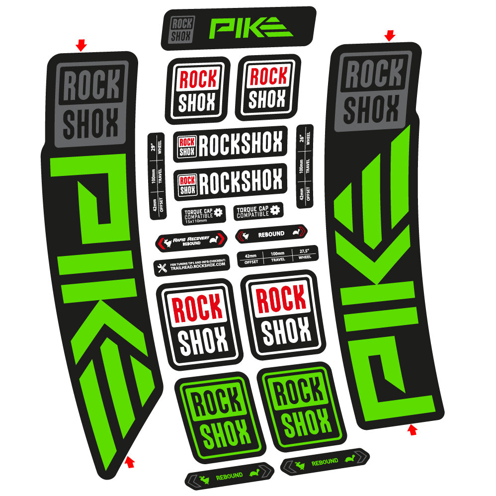 Stickers Rock Shox Pike 2023 compatibles Autocollants fourche VTT