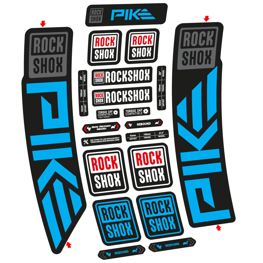 Stickers Rock Shox Pike 2023 compatibles Autocollants fourche VTT