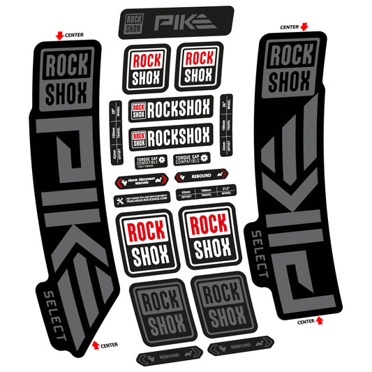Stickers Rock Shox Pike Select 2023 compatibles Autocollants fourche VTT