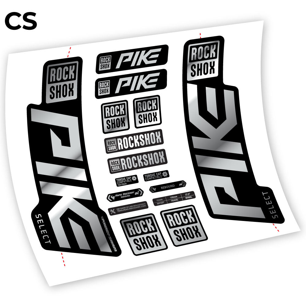 Stickers Rock Shox Pike Select 2021 compatibles Autocollants fourche VTT
