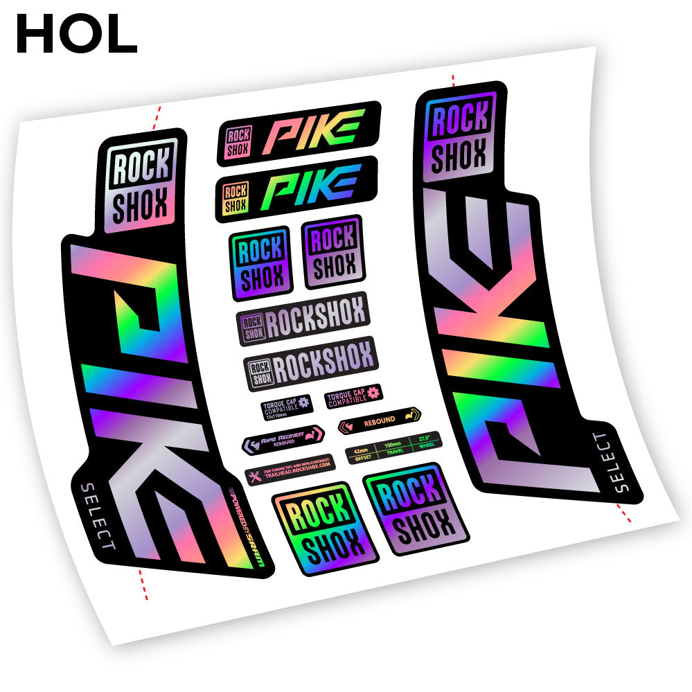 Stickers Rock Shox Pike Select 2021 compatibles Autocollants fourche VTT