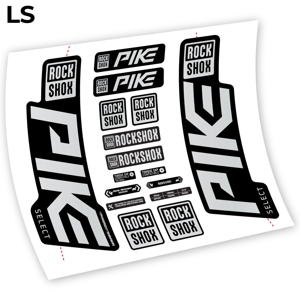Stickers Rock Shox Pike Select 2021 compatibles Autocollants fourche VTT