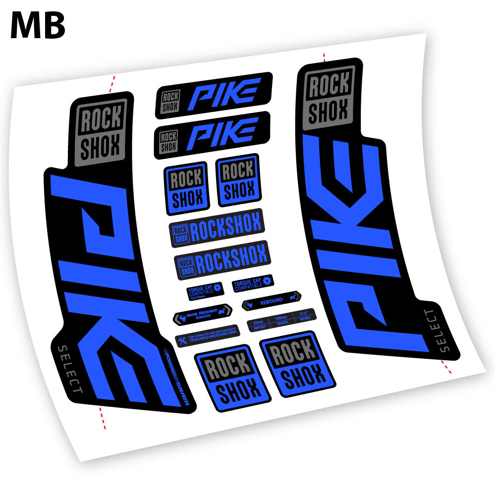 Stickers Rock Shox Pike Select 2021 compatibles Autocollants fourche VTT