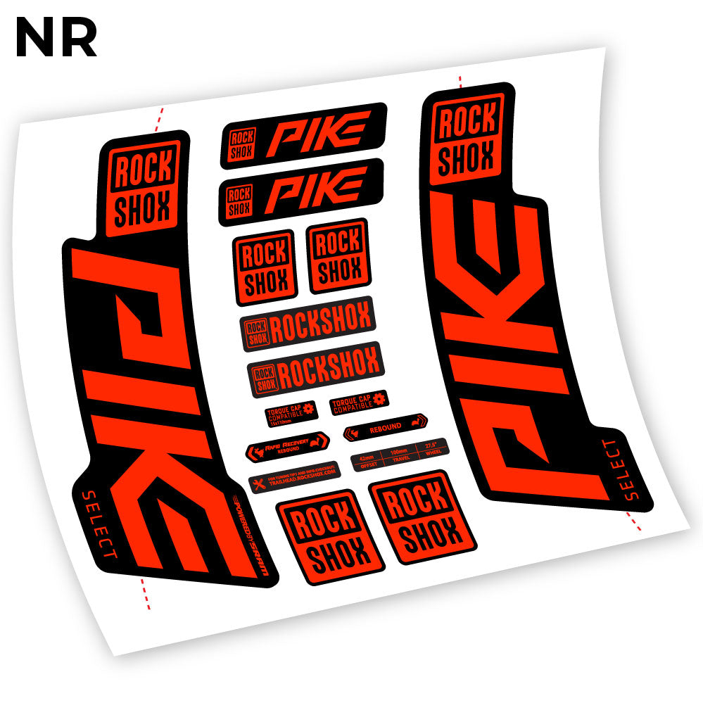 Stickers Rock Shox Pike Select 2021 compatibles Autocollants fourche VTT