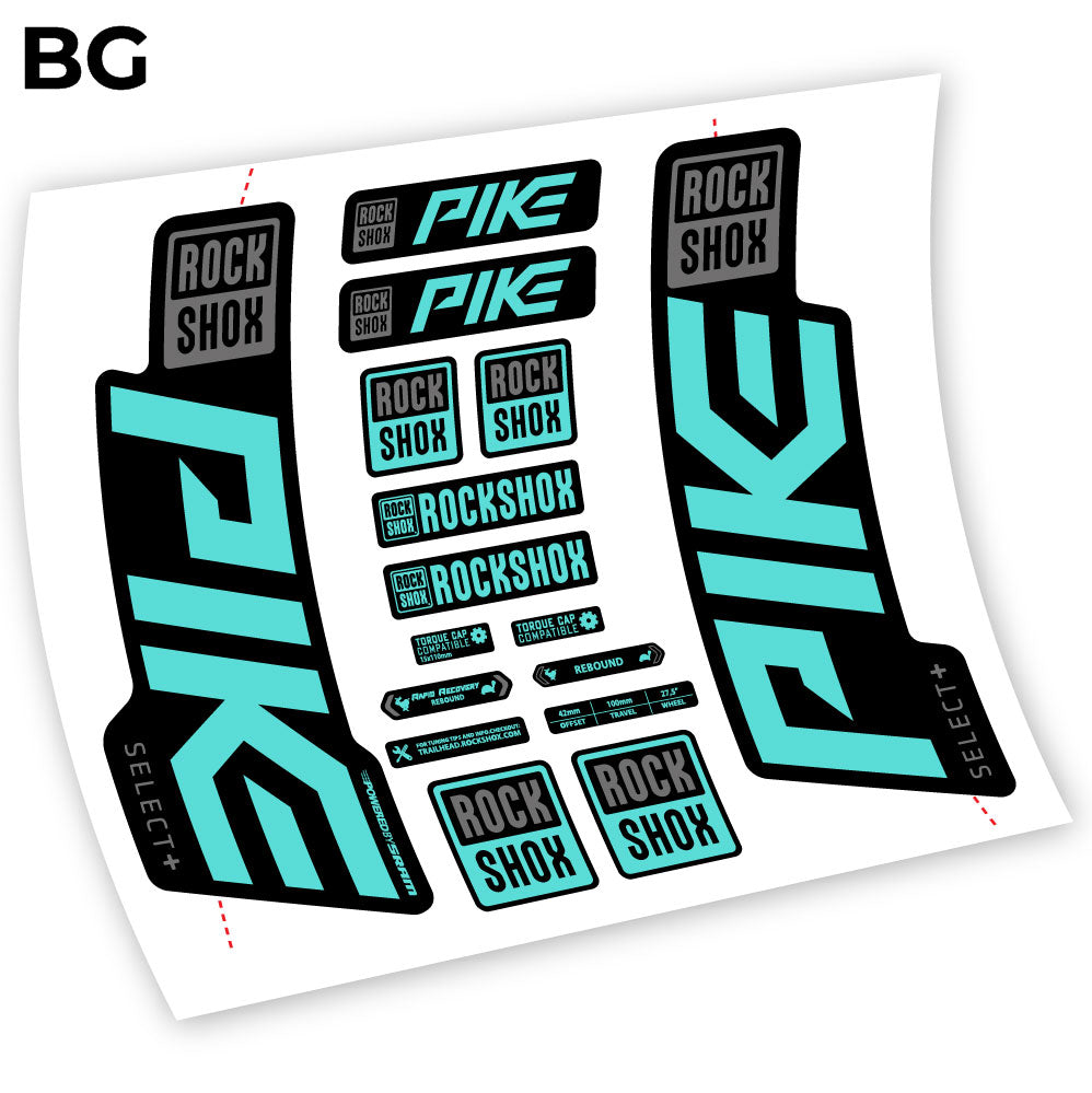 Stickers Rock Shox Pike Select Plus 2021 compatibles Autocollants fourche VTT