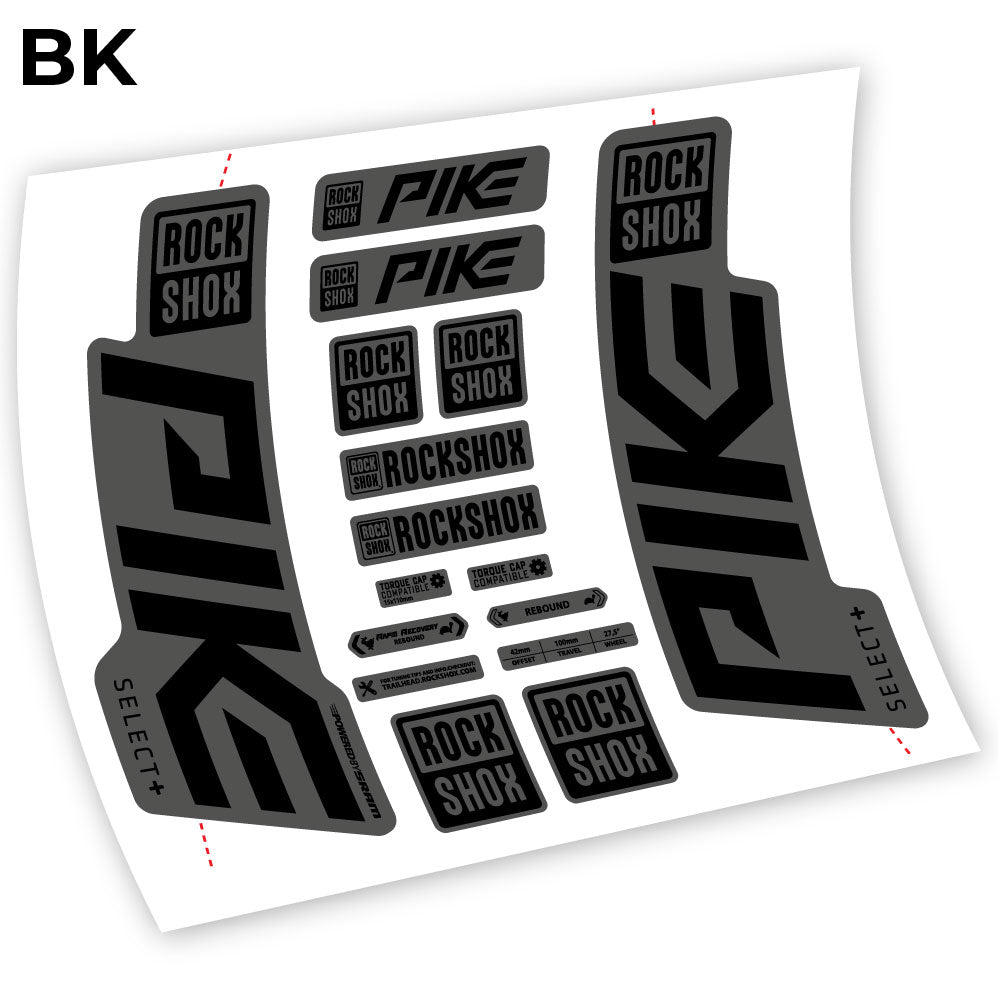 Stickers Rock Shox Pike Select Plus 2021 compatibles Autocollants fourche VTT