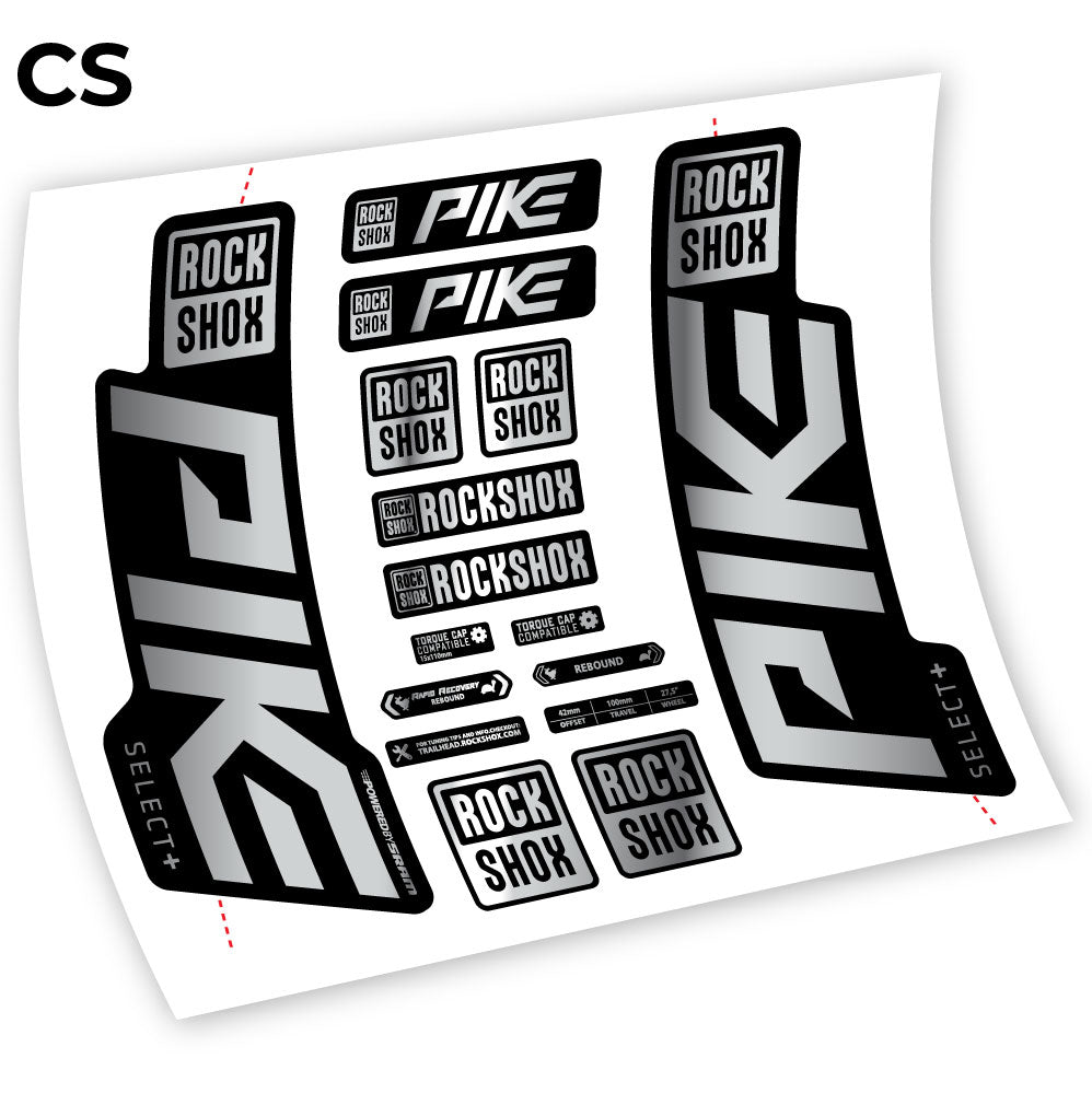 Stickers Rock Shox Pike Select Plus 2021 compatibles Autocollants fourche VTT